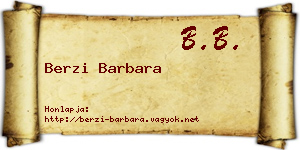 Berzi Barbara névjegykártya